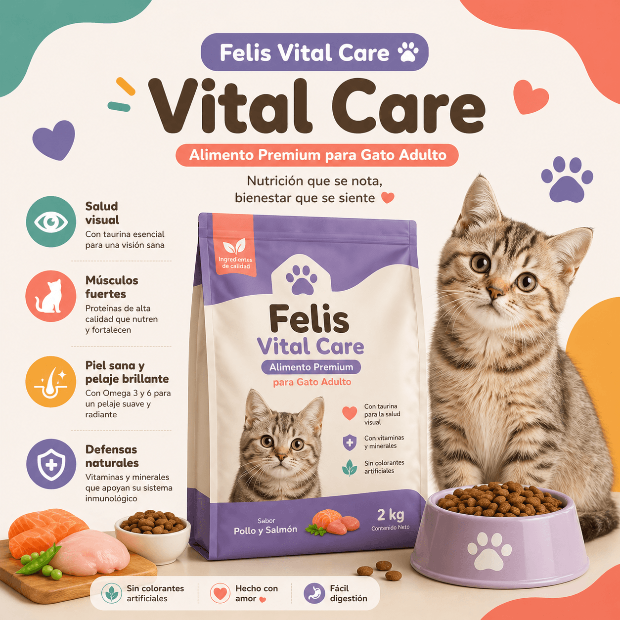 Alimento Premium para Gato Adulto – Felis Vital Care