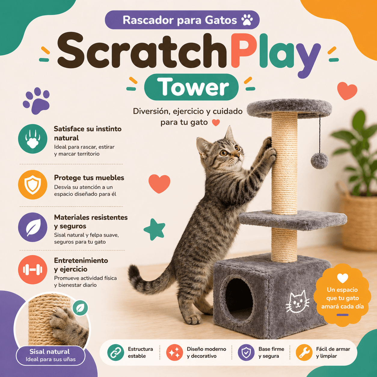 Rascador para Gatos – ScratchPlay Tower